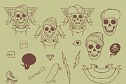 Old School Skateboarding Vector Pack, an Education Illustration by danielcomerci (Thumbnail 2 of 3)