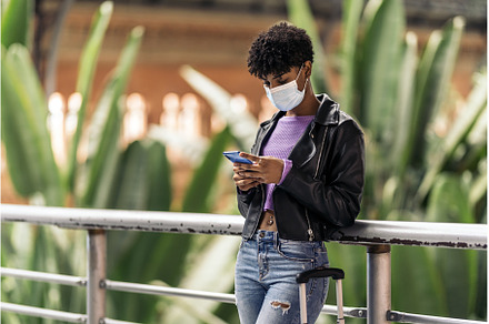 Afro Young Girl Using Phone