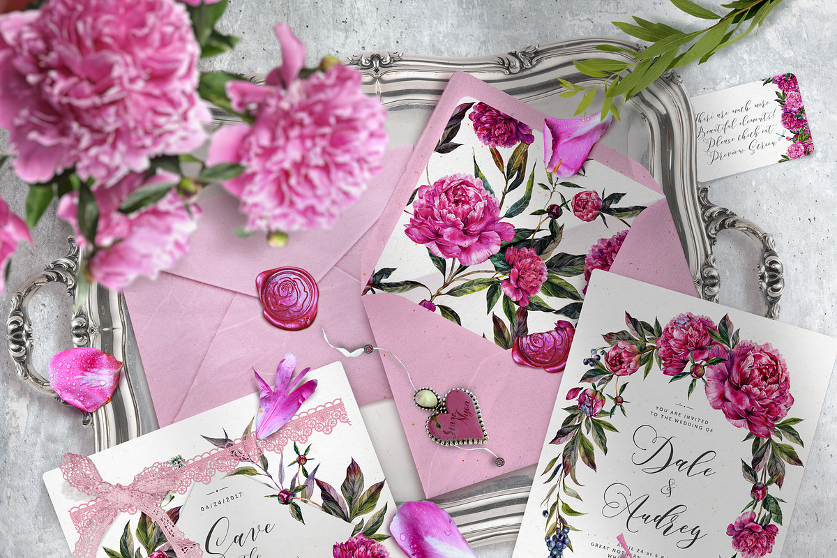 The Peony Symphony | Allegro Fuchsia, a Decorative Illustration by Inna Sinano (Photo 2 of 11)
