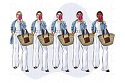 Fashion girls 49 clipart PNG, a Person Illustration by Parinaz Wadia Design (Thumbnail 5 of 10)