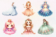 Cute Princess Clipart PNG, an Illustration by Dream Creation (Thumbnail 3 of 7)