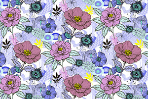 Abstract floral seamless pattern., a Pattern Graphic by Designs by Helen Trupak