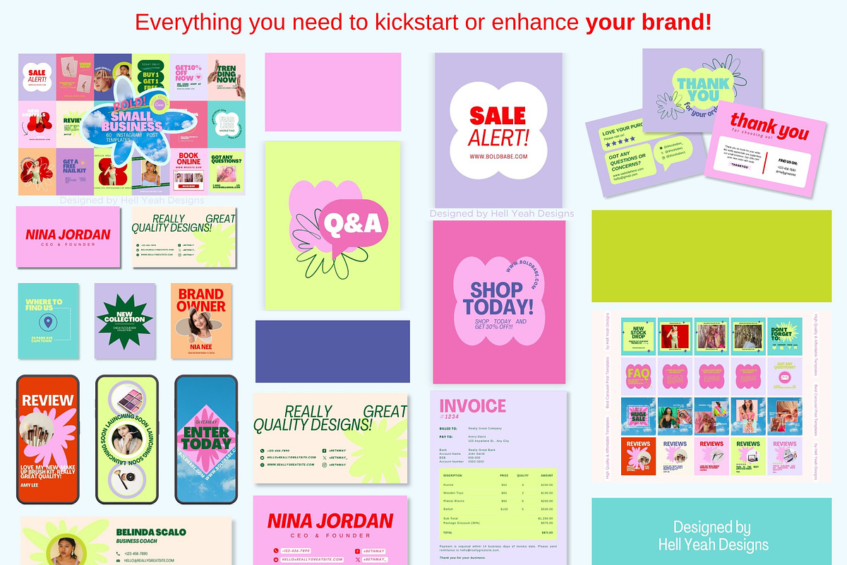 Bold Business Branding Starter Kit, a Branding & Logo Template by Hell Yeah Designs (Photo 4 of 17)