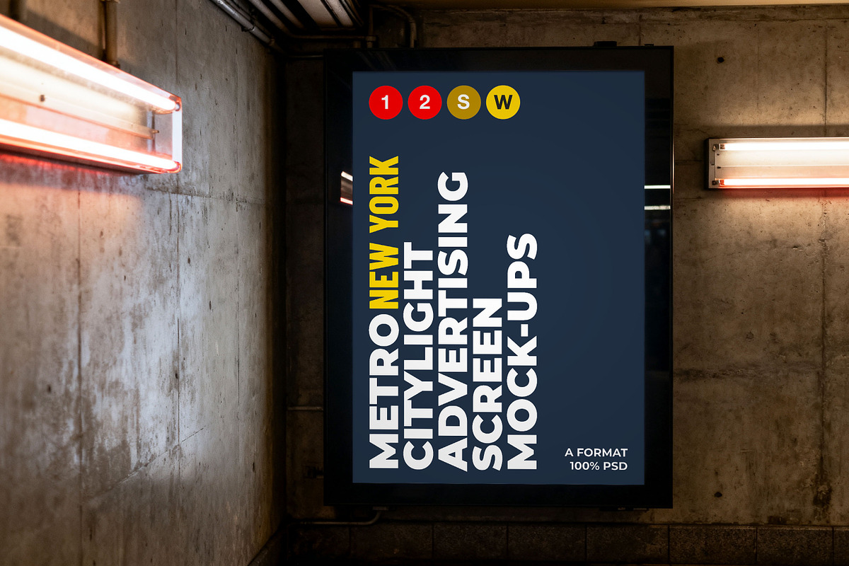 New York Metro Ad Screen Mock-Up 2, an Advertising Mockup by Graphic Shelter (Photo 6 of 8)