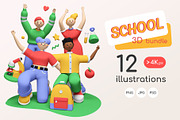 School 3D Illustrations, an Education Illustration by Boyko Pictures (Thumbnail 1 of 14)
