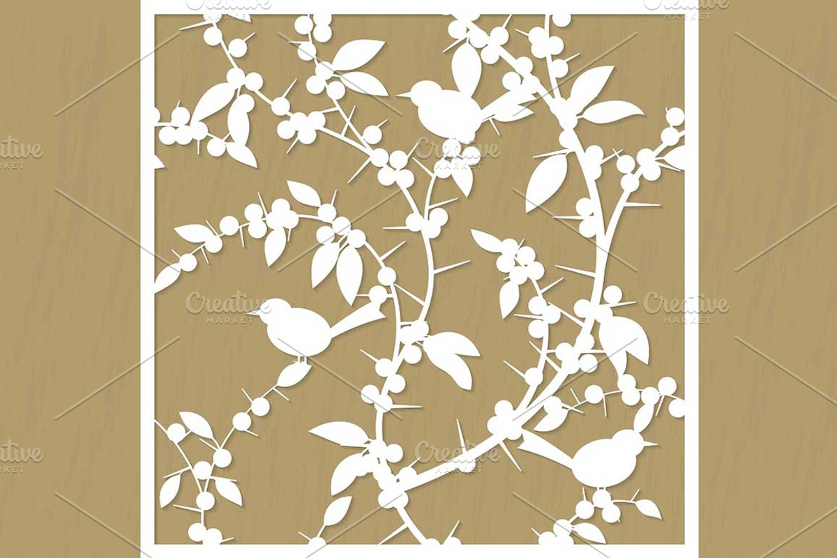 Pattern for cutting blackthorn, an Invitation Template by Flying tambourine (Photo 1 of 2)