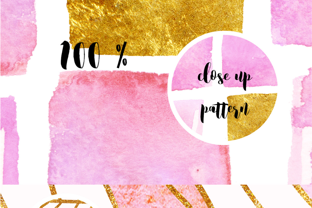 50 gold and pink seamless patterns!, a Pattern Graphic by holaholga (Photo 3 of 3)