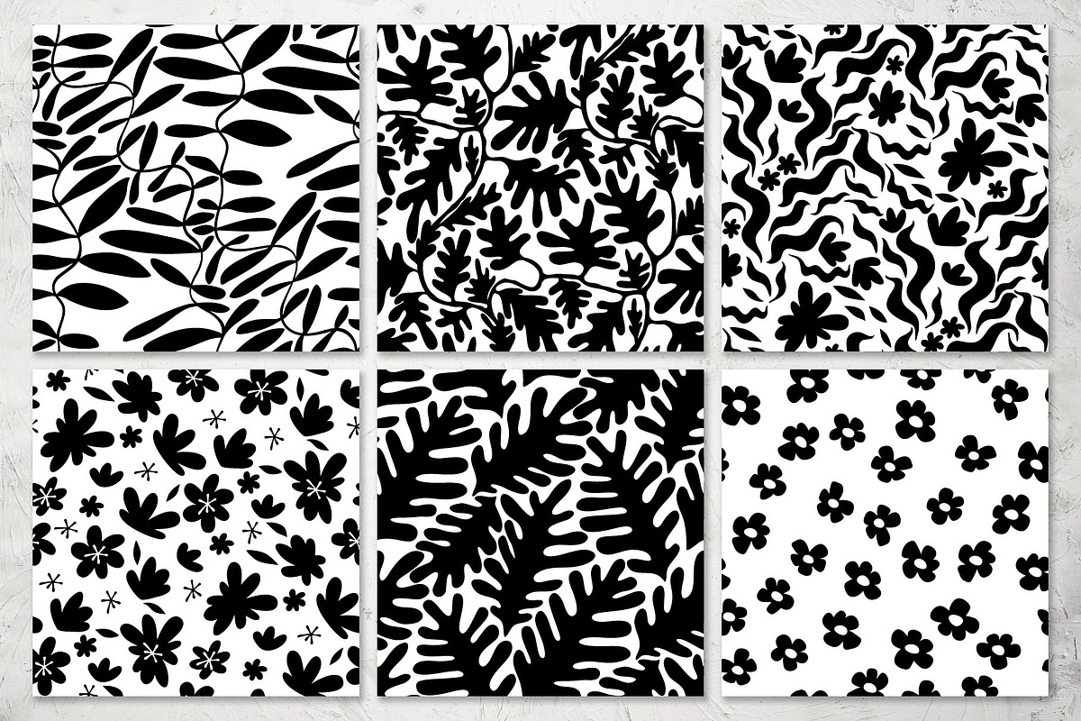 Black And White Floral Patterns, a Pattern Graphic by pineart (Photo 4 of 7)