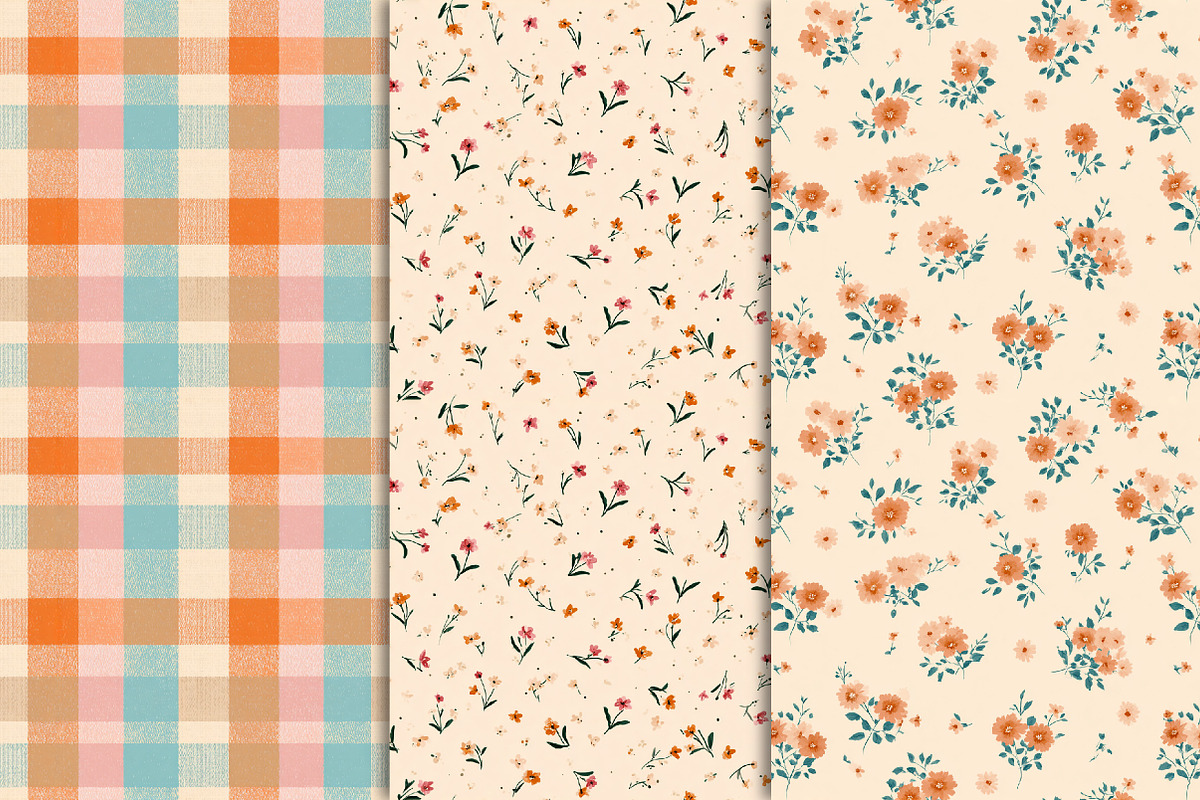 Cute Little Flowers Pattern Set, an Illustration by Libby Wishes (Photo 3 of 3)