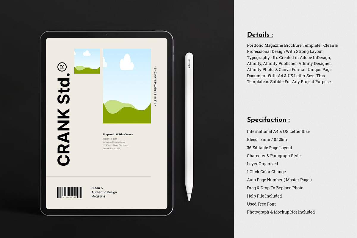 PORTFOLIO Magazine Brochure Template, a Magazine Template by TemplateFolio-Shop (Photo 3 of 18)