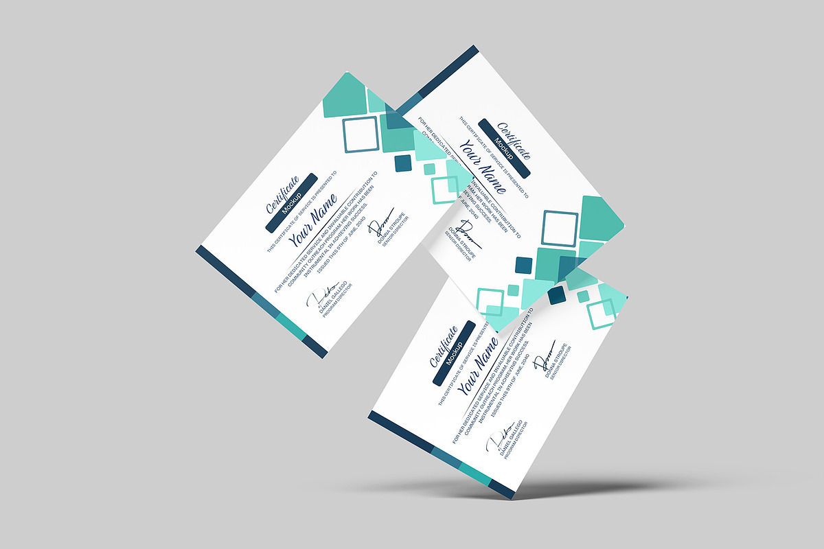 A4 Certificate Mockup, an Advertising Mockup by Graphiculon (Photo 10 of 11)