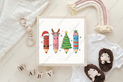 Christmas Teacher Pencils PNG, an Illustration by CraftArtStudio (Thumbnail 4 of 4)