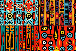 20 Seamless Grunge Tribal Patterns