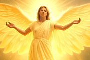 Golden Angel, a Person Illustration by Sharon Schwalbe (Thumbnail 2 of 2)
