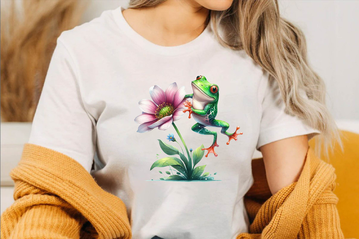 Spring Frog  Sublimation Clipart Bun, an Illustration by SVGArt (Photo 2 of 7)
