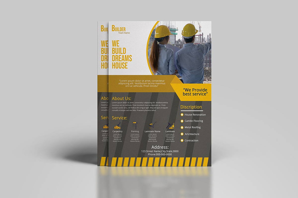 Construction Company Flyer, a Flyer Template by Template Shop (Photo 3 of 3)