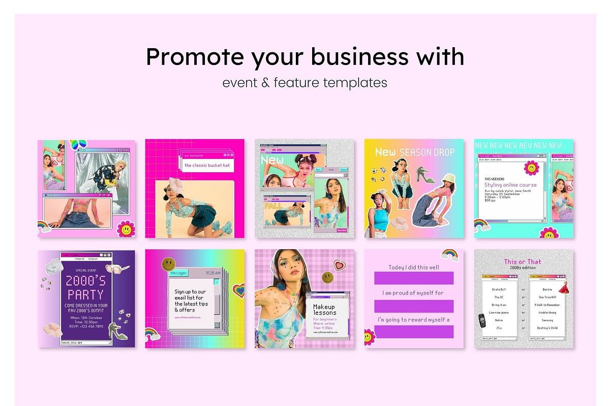Retro Instagram Feed Canva Template, a Social Media Template by Cultive Creative (Photo 12 of 14)