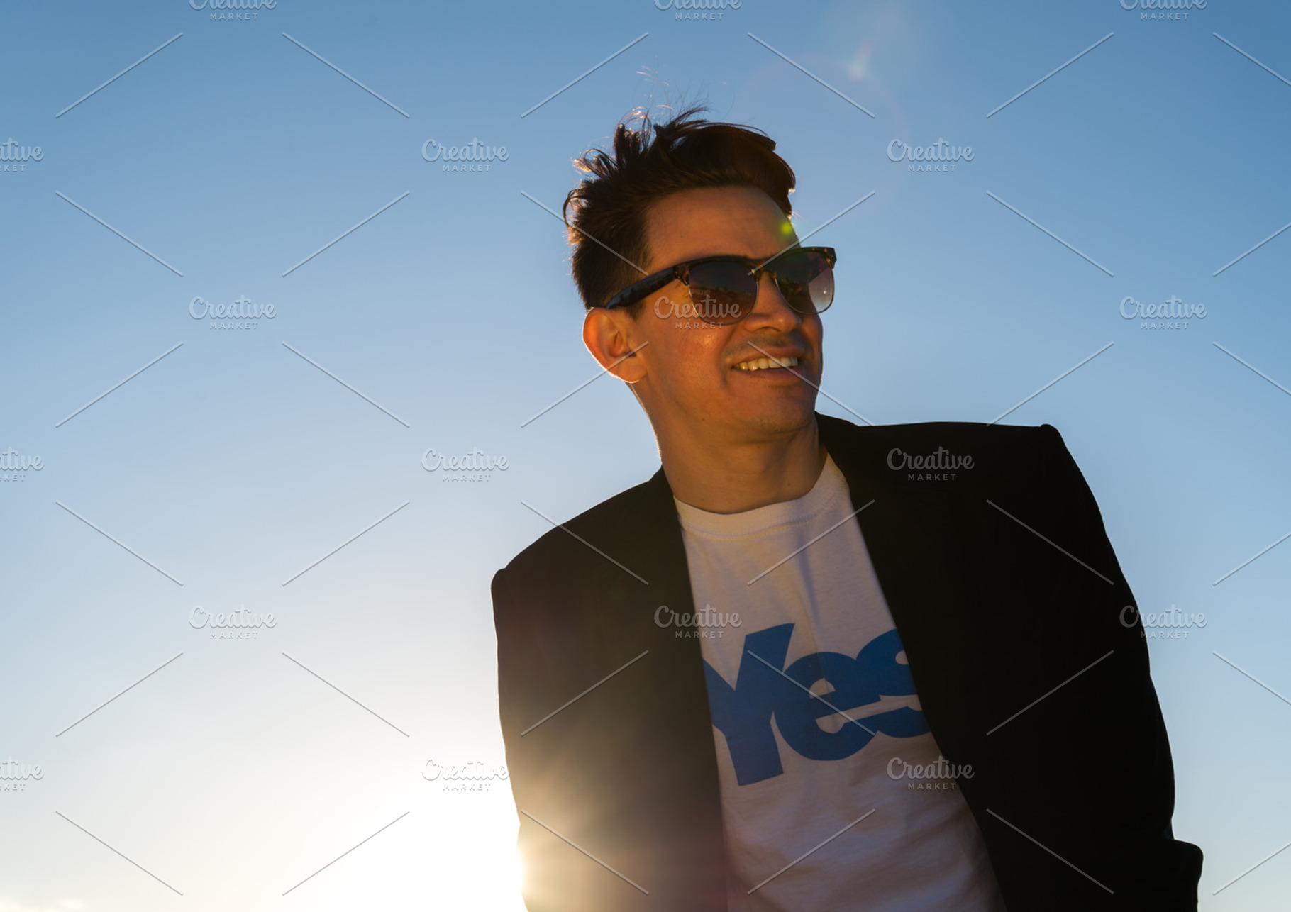 Handsome Man behind the Sun, a Person Photo by harodominguez