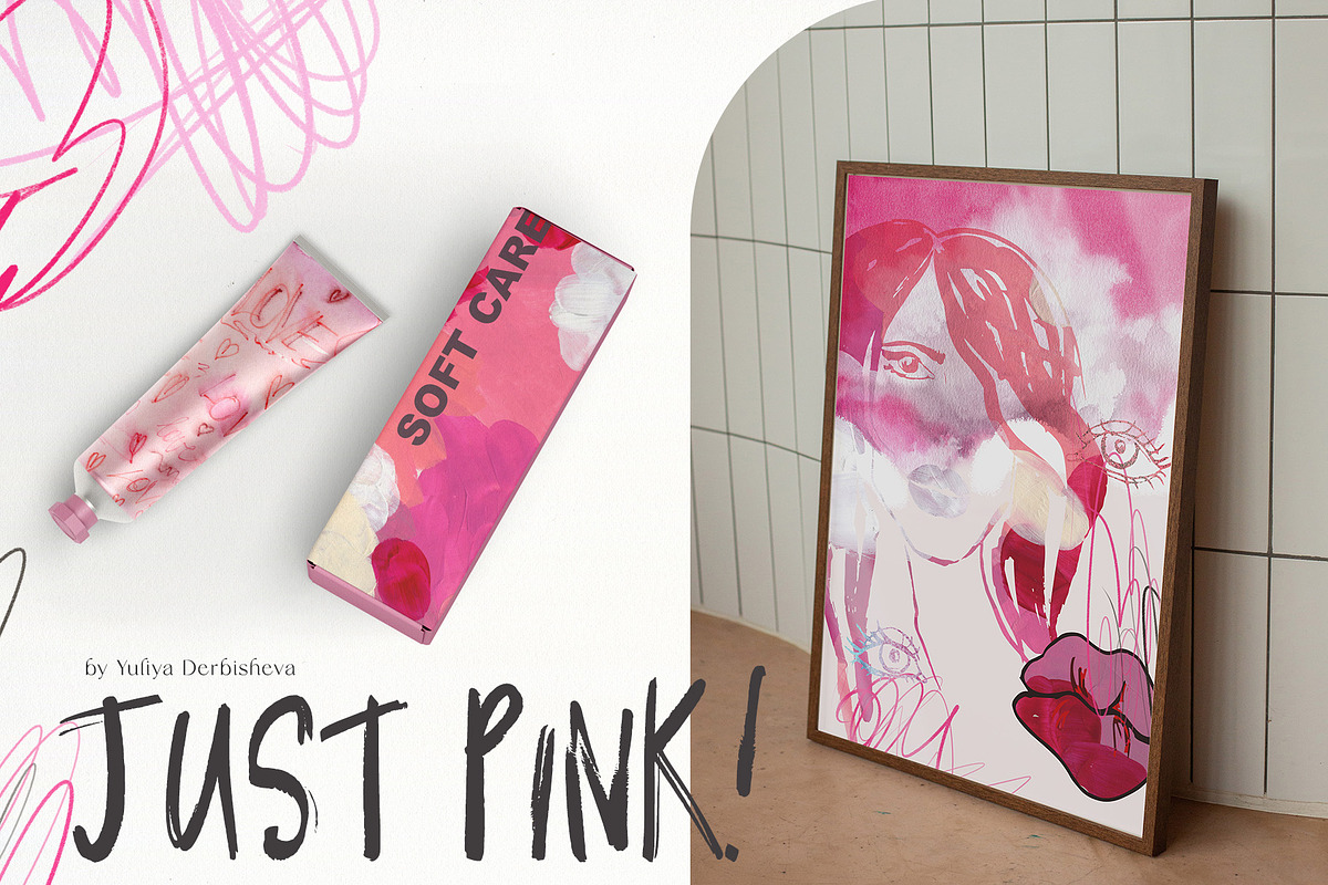 Just Pink collage background texture, an Object Graphic by Yuliya Derbisheva (Photo 6 of 14)