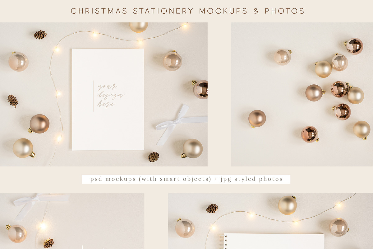 Christmas Stationery Styled Mockups, a Print Template by eclosque (Photo 2 of 9)