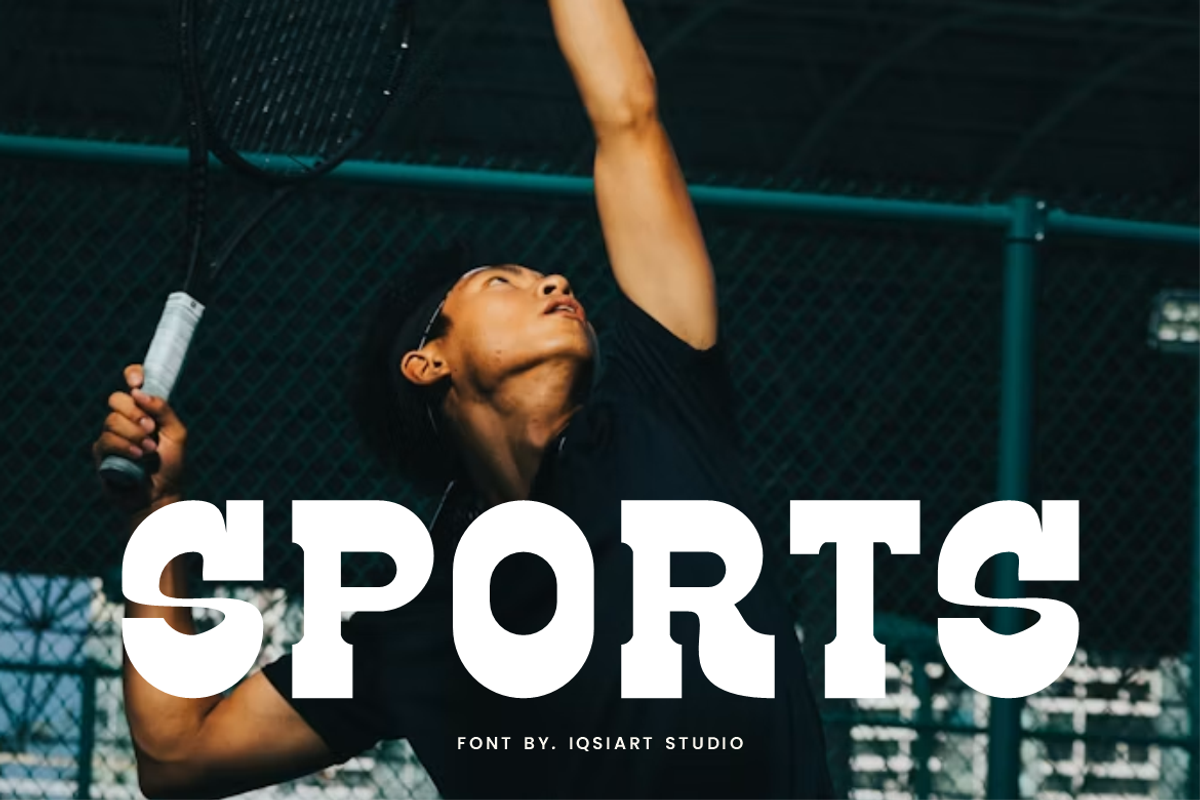 Kroned - Sports Slab Serif Font, a Slab Serif Font by Iqsiart Studio (Photo 3 of 8)