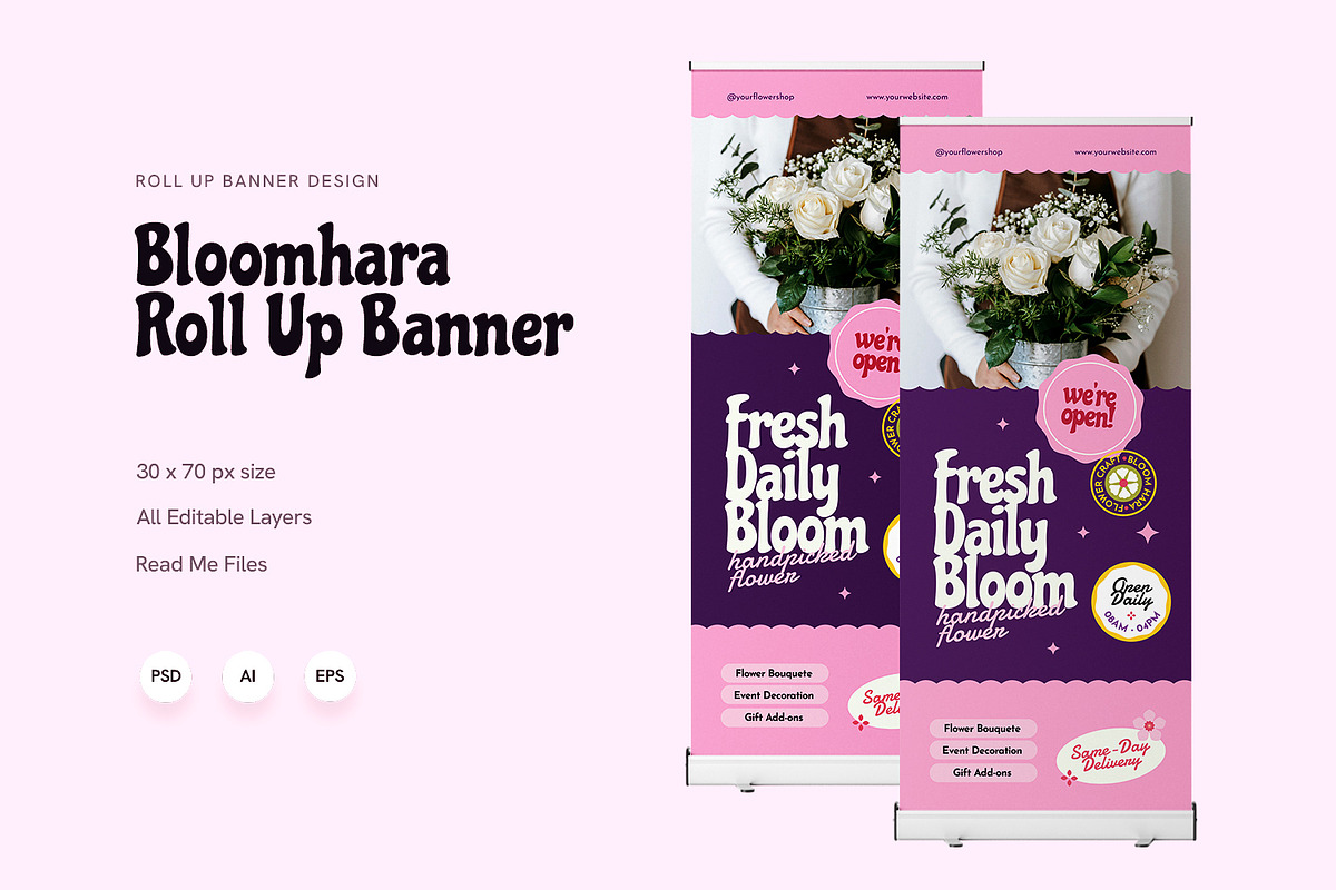 Bloomhara - Roll Up Banner, a Card Template by Fannan Studio (Photo 2 of 3)