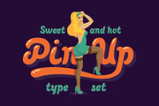 Pin up font and illustration, a Font by Gleb Guralnyk (Thumbnail 1 of 4)