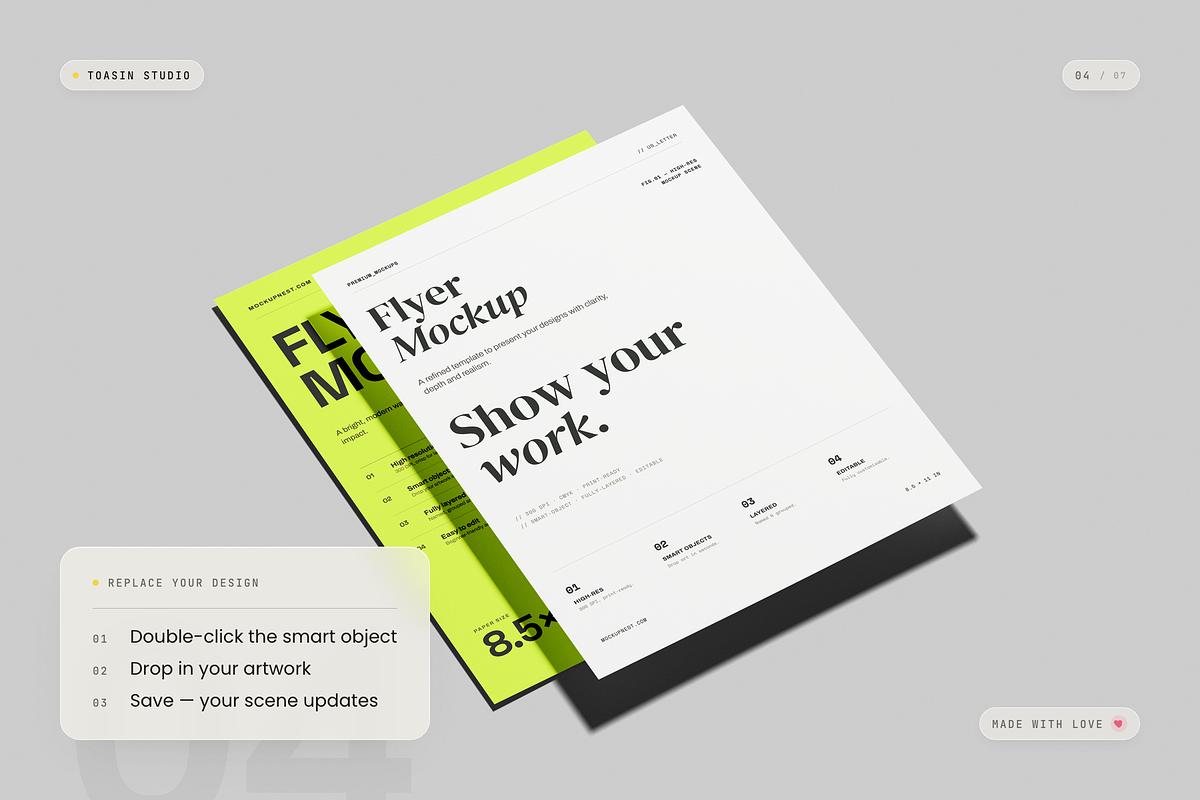 US Letter Flyer Mockup, an Advertising Mockup by Toasin Studio (Photo 4 of 7)