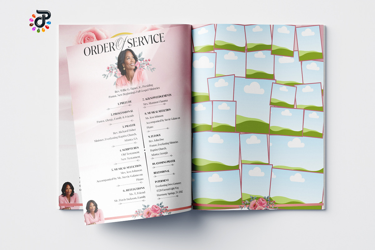 Elegant Canva Obituary Template, a Brochure Template by Protech Design ENT (Photo 7 of 9)