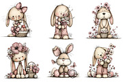 Happy Easter Bunny Clipart, an Illustration by Dream Creation (Thumbnail 4 of 7)