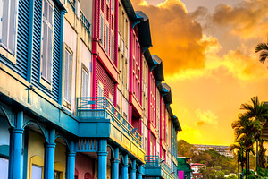 Colorful colonial architecture on Rue Victor Severe in Fort-de-France, an Architecture Photo by Leonid Andronov