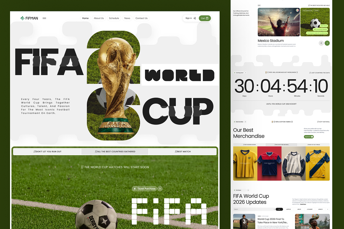 FIFMAN - FIFA World Cup, an UI Kit Template by Sans Design
