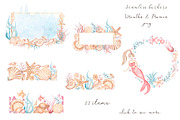 Watercolor Mermaid Collection, an Animal Illustration by MayaNavits (Thumbnail 5 of 15)