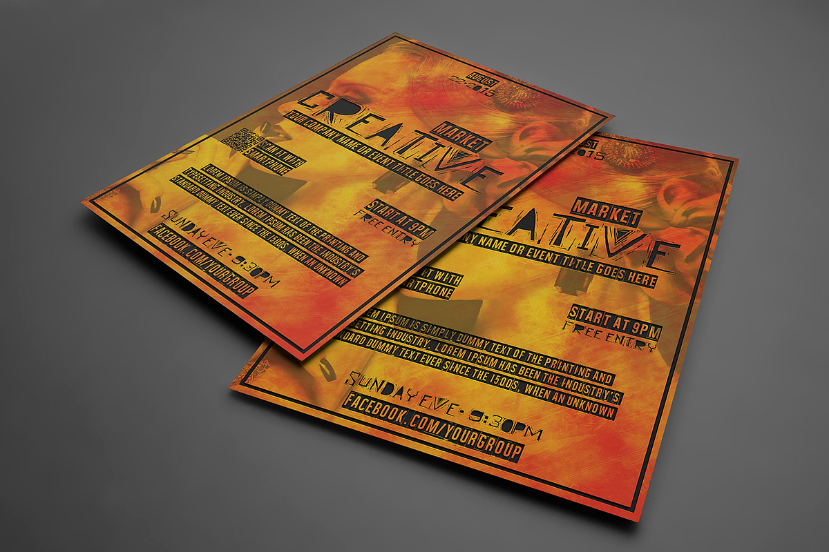 Fire style flyer template, a Flyer Template by Tzochko