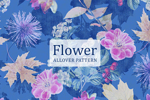Romantic Blue Botanical Floral Print