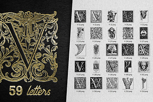 Vintage Letter V Vector And PNG