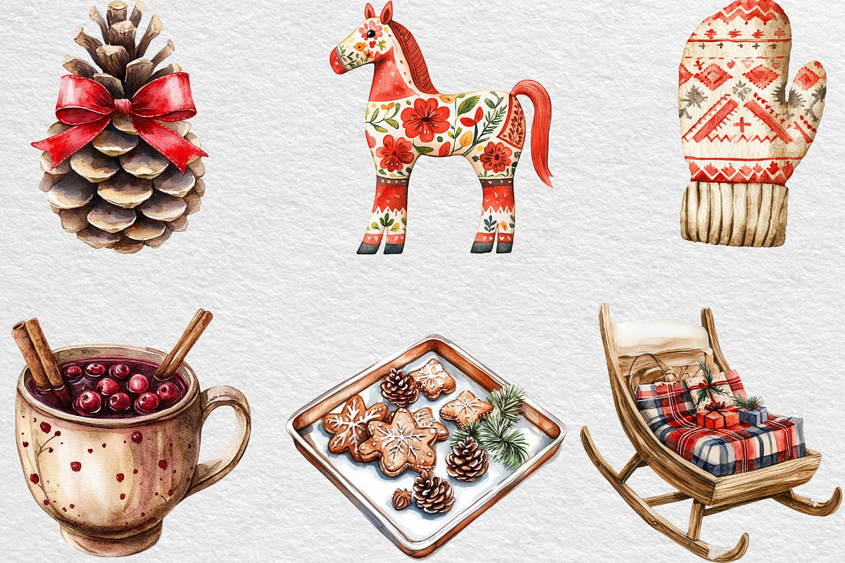 Scandia Christmas Clipart, an Illustration by Black Bird Studio (Photo 2 of 6)