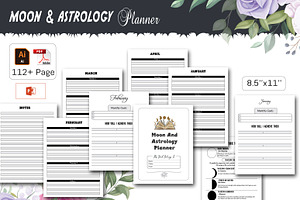 Moon And Astrology Planner, a Stationery Template by design_hut