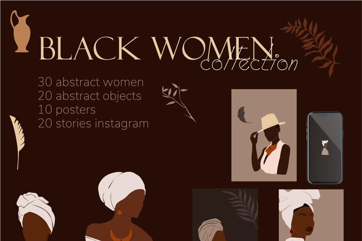 Collection of abstract women, black, a Work Illustration by Yana_mide (Photo 1 of 7)