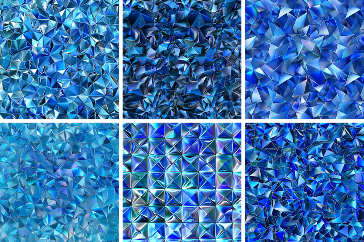 Blue Prismatic Texture Patterns