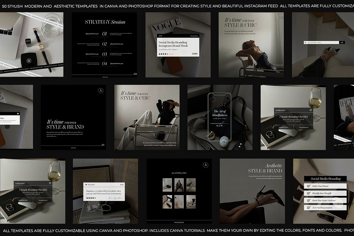 200 Instagram Aesthetic Bundle, a Social Media Template by Instprofi | Studio Estimo (Photo 3 of 17)