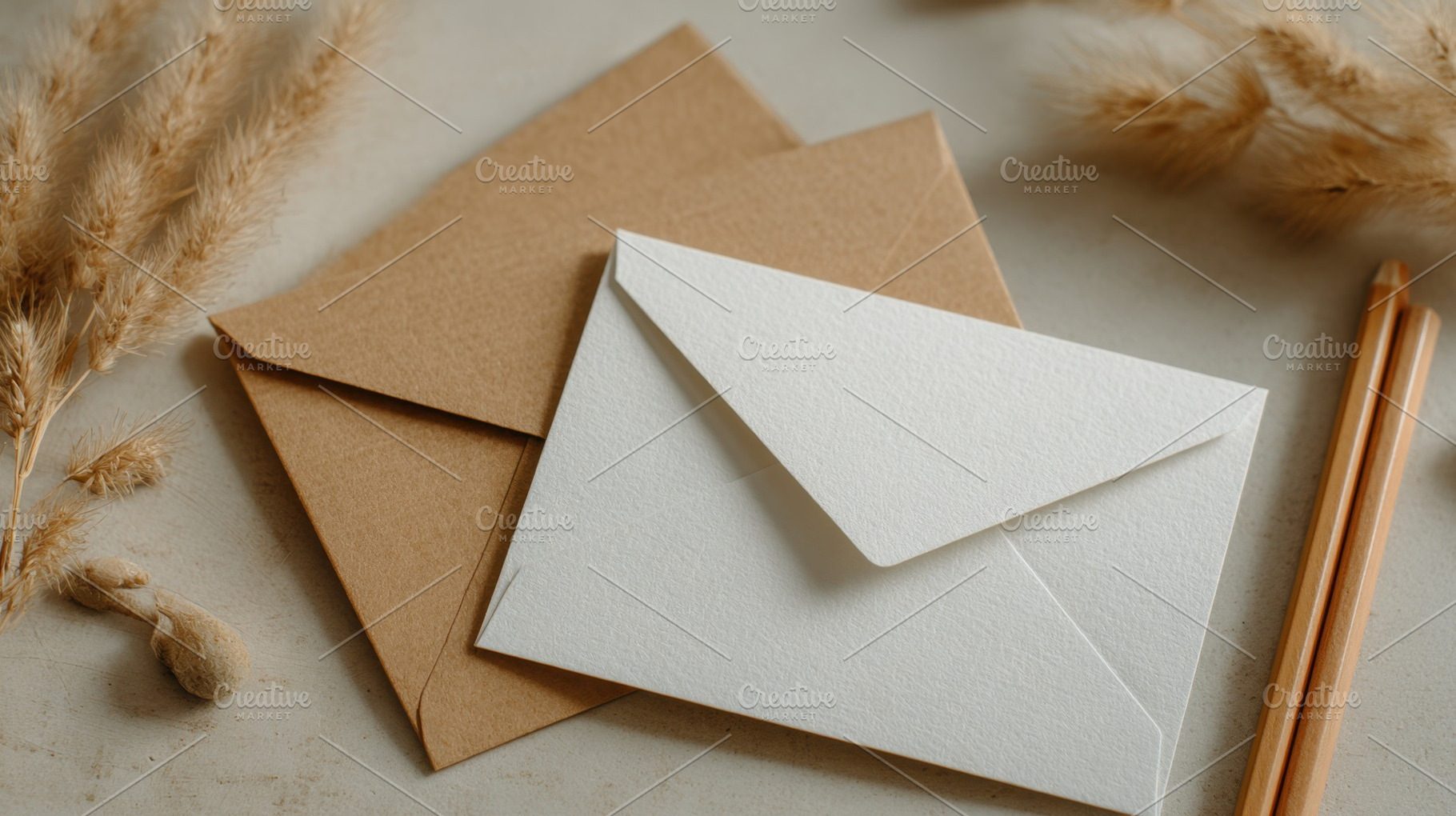 Elegant envelopes on a table, a Photo by Beautiful things
