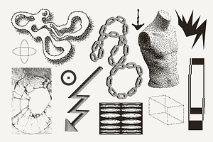 82 Vector Dither Y2K Shapes Pack