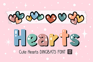 Cute Hearts OTF Dingbats Font, a Symbol Font by DREAMs Soul G.