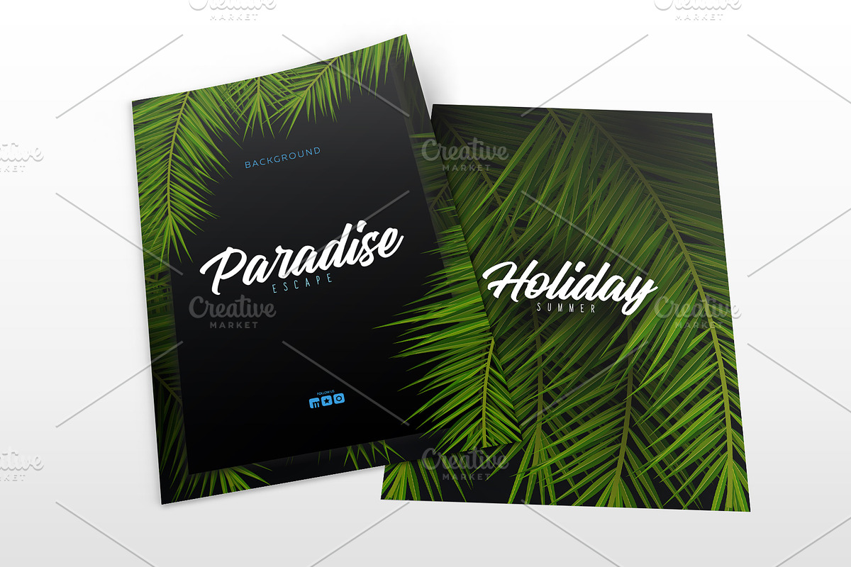 Tropical Palm Leaves posters., a Poster Template by Leo Edition (Photo 5 of 9)