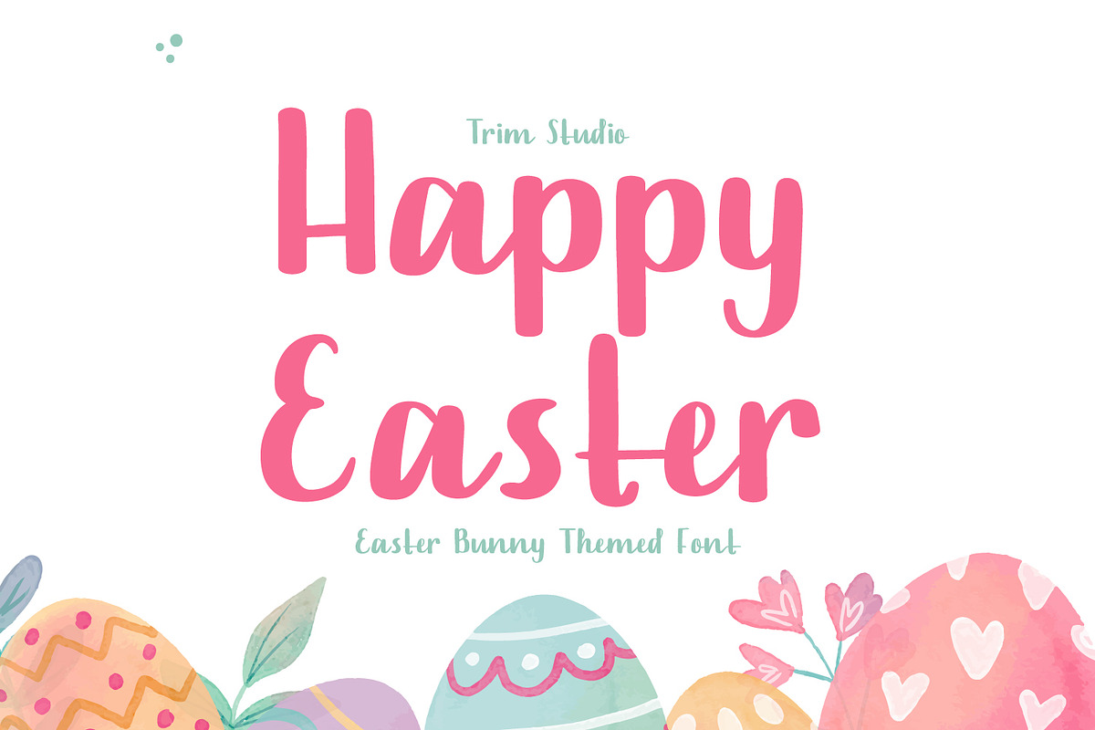 Happy Easter - Bunny Easter Theme, a Handwritten Font by TrimStudio (Photo 1 of 7)