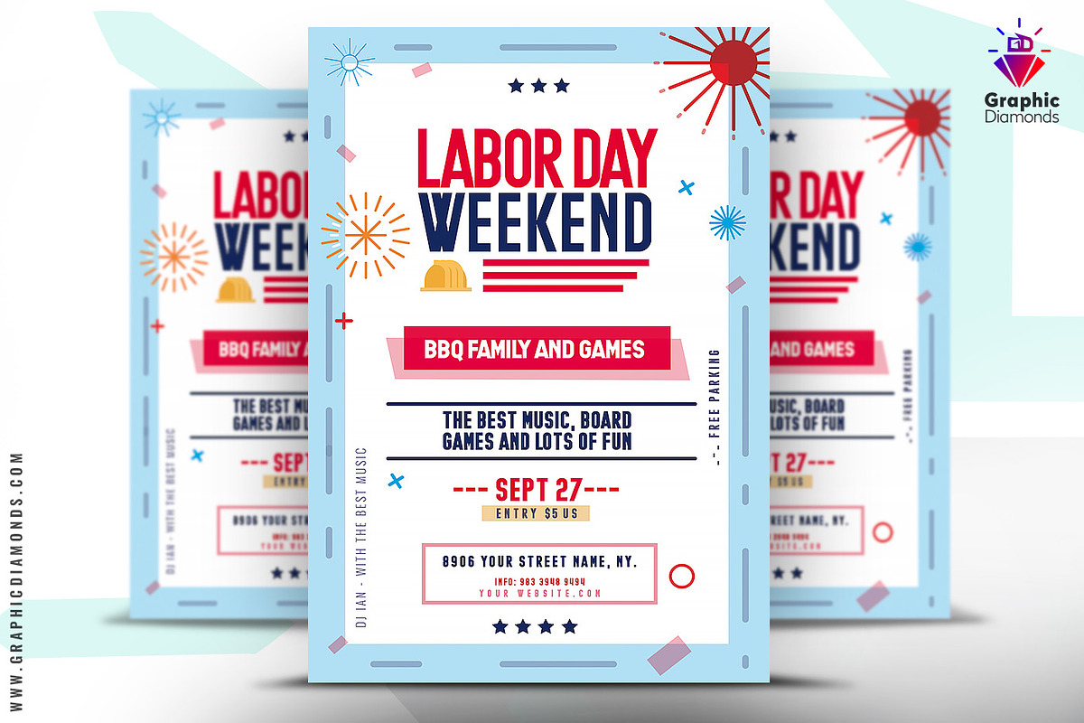 Labor Day Flyer PSD, a Flyer Template by GraphicDiamonds (Photo 1 of 6)