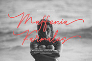 Maffenia Farmales | Monoline Stylish, a Script Font by Denustudios (Thumbnail 1 of 14)