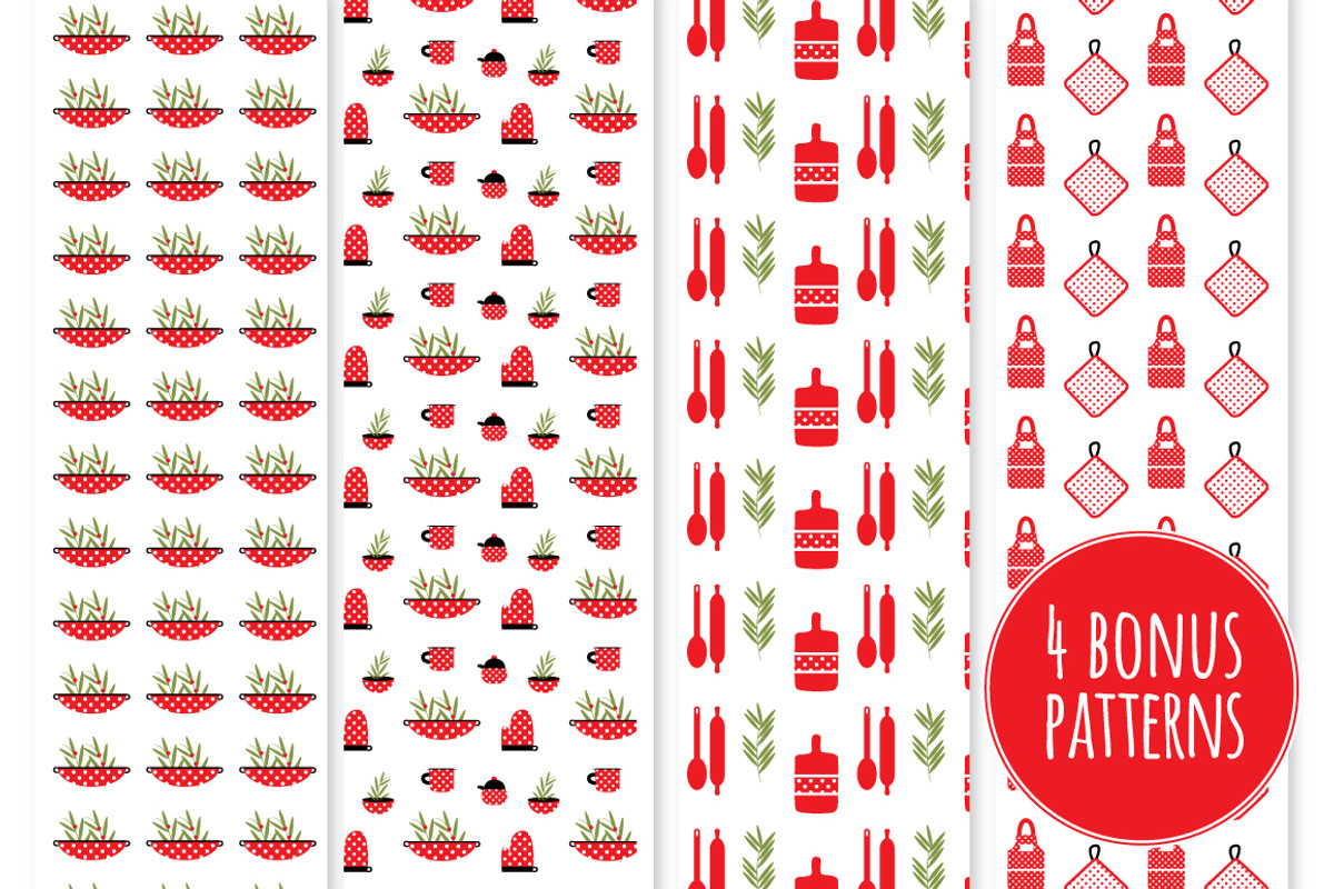 PolkaDot Kitchen Clipart & Patterns, an Illustration by KatjaPotokar (Photo 3 of 3)
