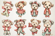 Quirky Dog Mama Groovy Clipart, an Animal Illustration by RobertsArt (Thumbnail 4 of 5)